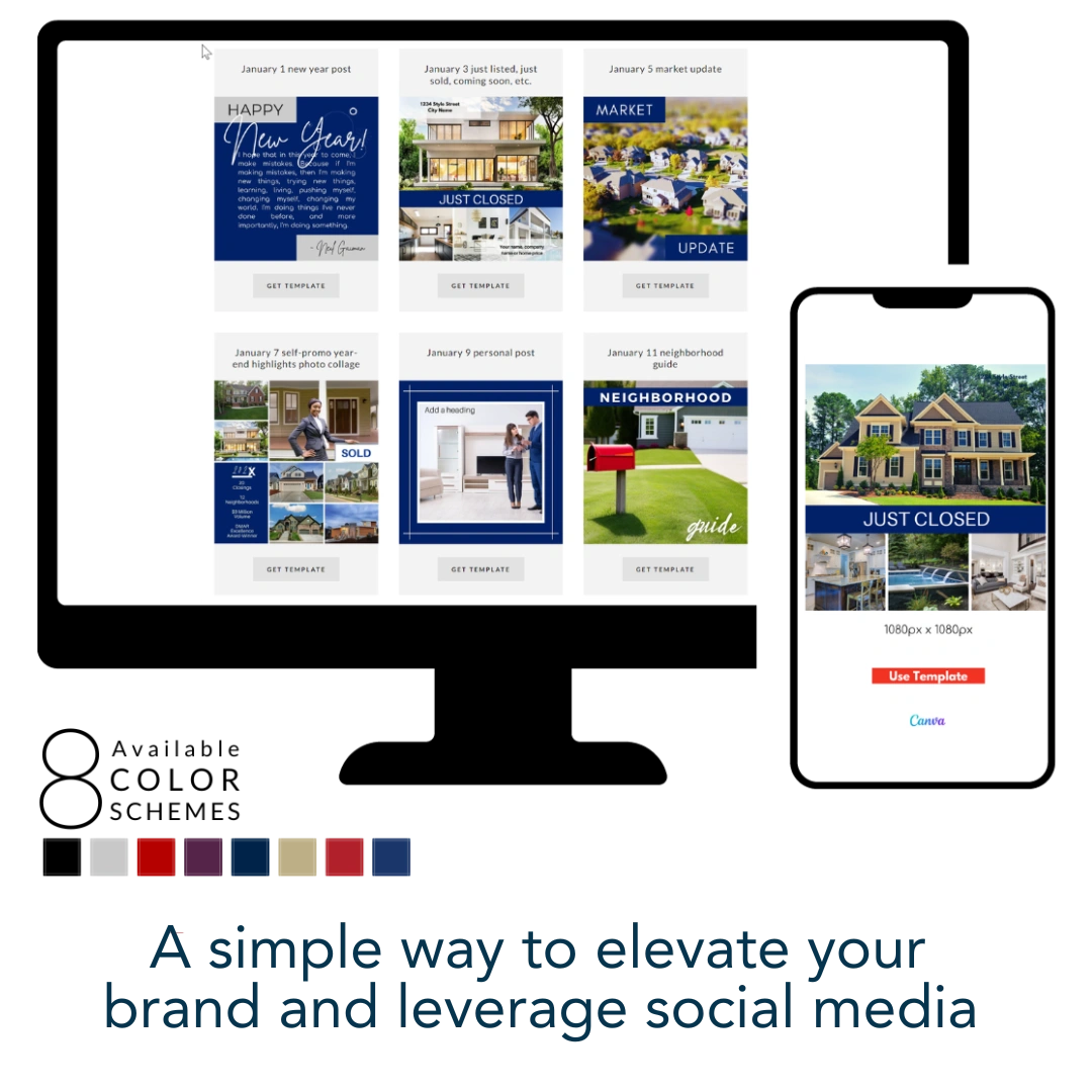 Inflowsocial realtor content plan canva for realtors realtor social
